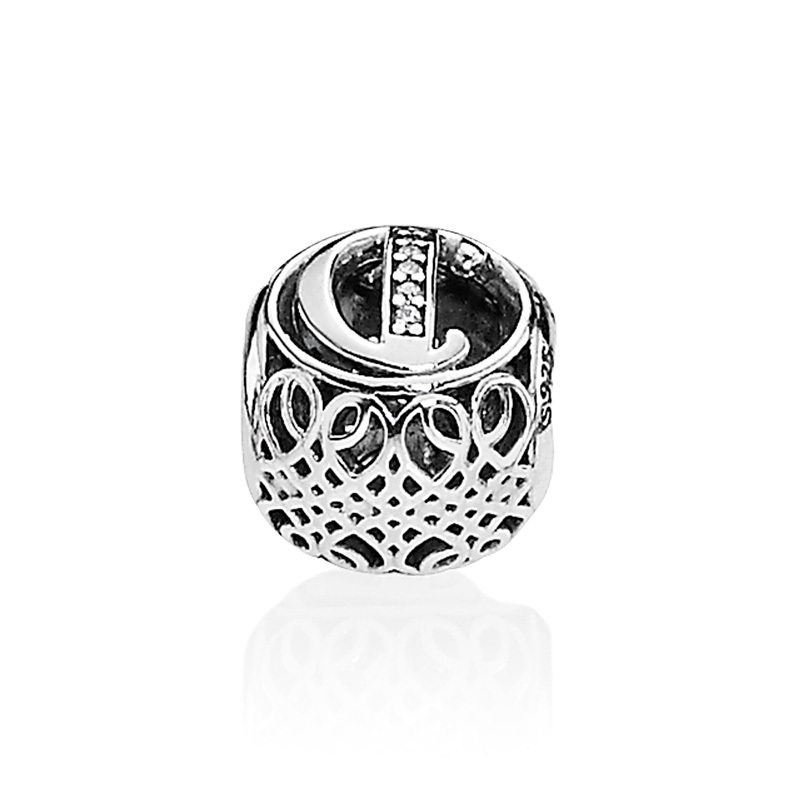 PANDORA潘多拉 复古字母D 925银串饰 791848CZ