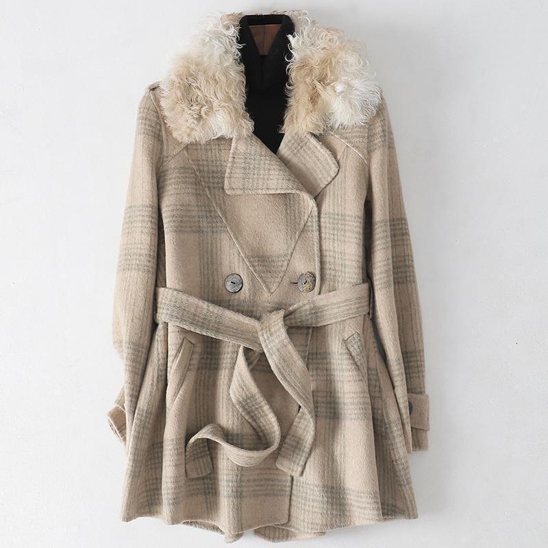 秋冬新款羊毛呢子时尚中长款大衣女士2019流行双面毛呢外套