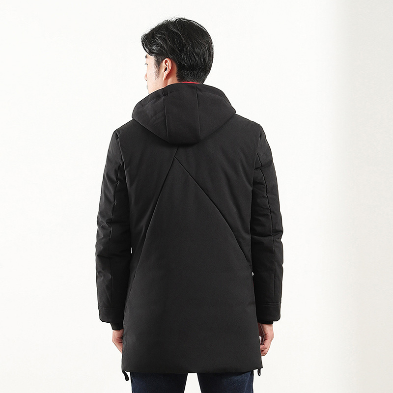 千仞岗正品羽绒服男中长款连帽时尚韩版休闲帅气冬装外套