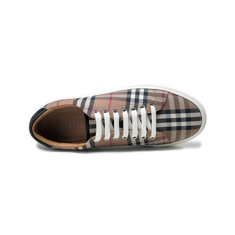 burberry博柏利男款织物低帮系带休闲运动鞋帆布鞋80568301