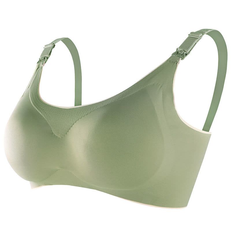 孕妇无痕冰丝大码哺乳文胸夏喂奶调整型聚拢无钢圈哺乳胸罩内衣薄图片