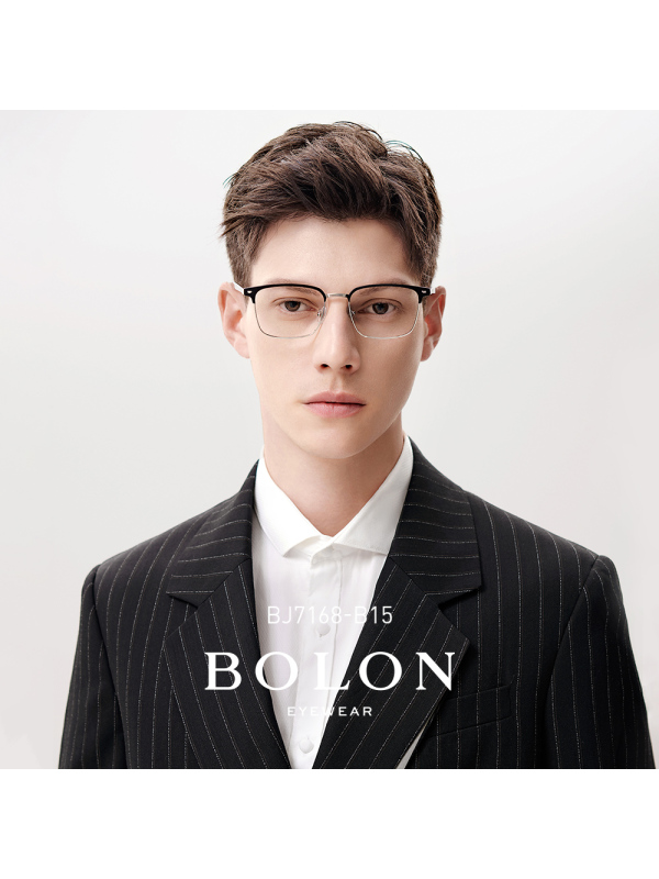bolon暴龙近视眼镜眉框眼镜架合金材质镜架商务眼镜框男bj7168