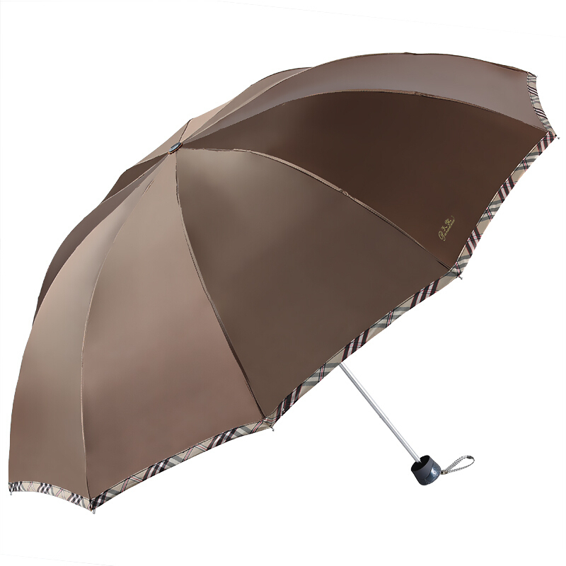 天堂伞 晴雨伞遮阳伞三折叠黑胶防晒防紫外线太阳伞加大双人经典商务