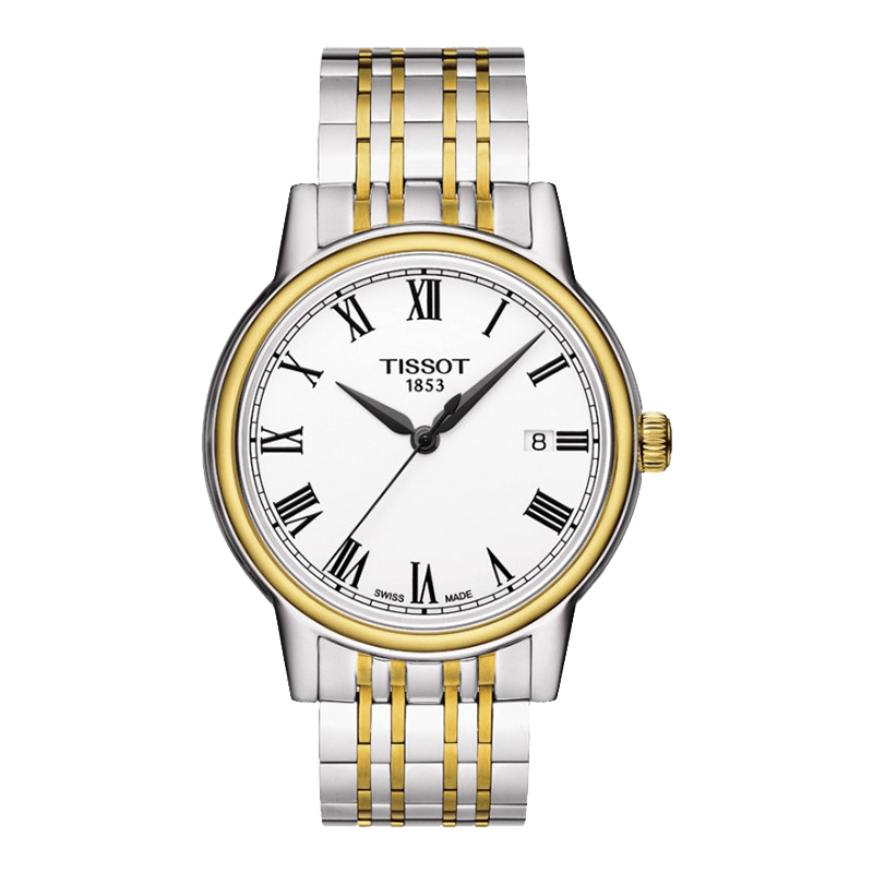 天梭tissot卡森系列时尚简约休闲商务钢带石英男士手表t0854102201300