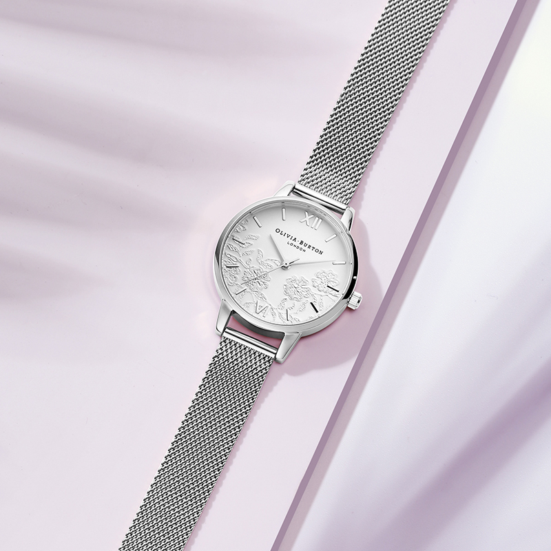 OLIVIABURTON腕表 女式石英表 圆形休闲时尚石英表 女 腕表 OB16MV54 典雅素银30mm