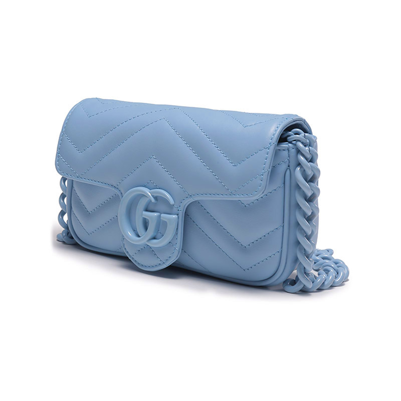 古驰 GUCCI 女士GG Marmont系列皮革双G手提单肩包腰包699757 UM8KV