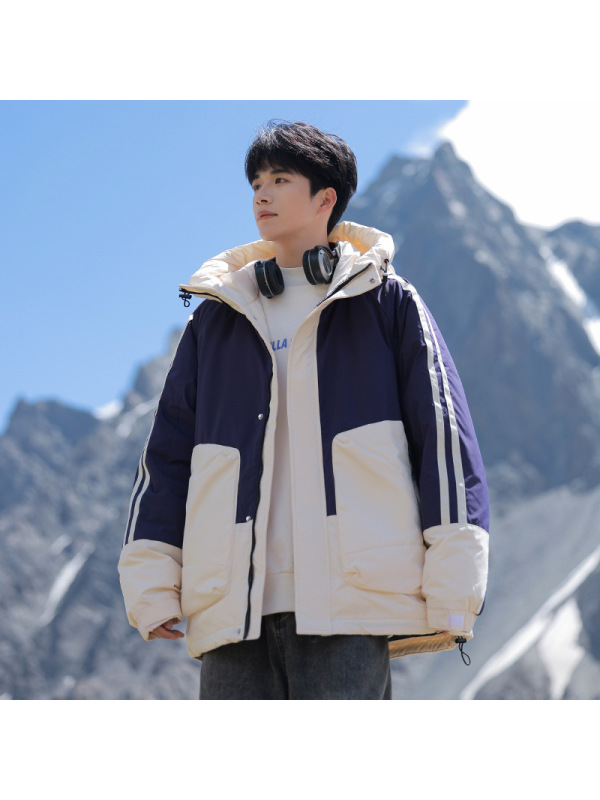 冬季新款90%白鸭绒羽绒服情侣款潮加厚学生连帽男士保暖宽松外套