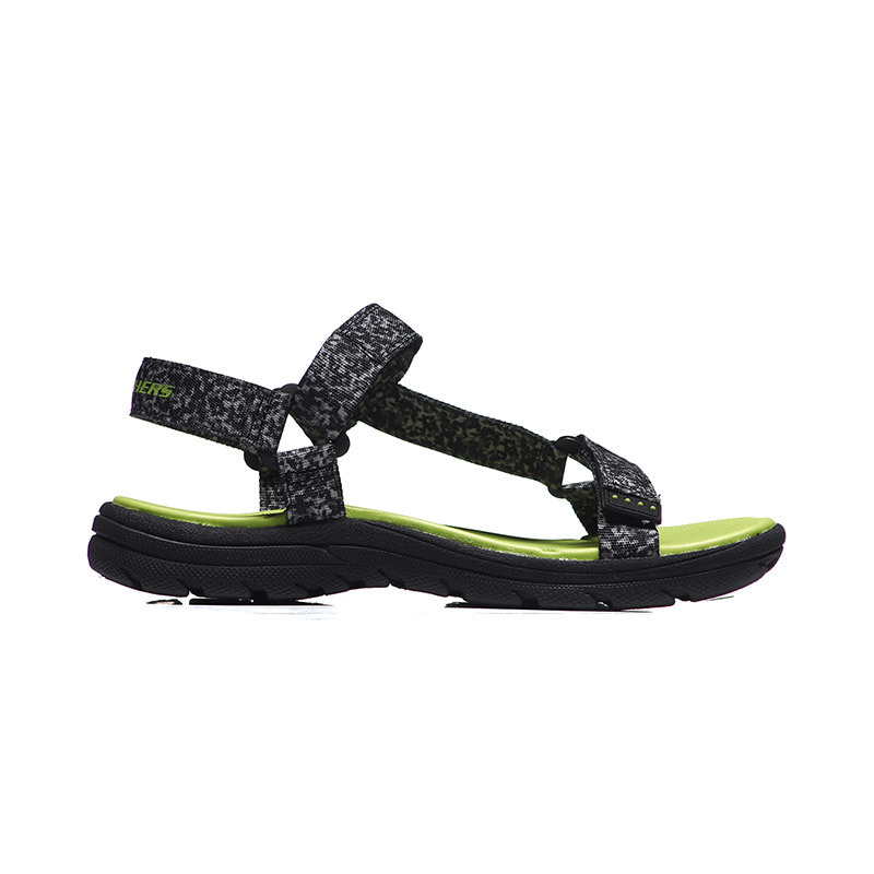 【自营】Skechers斯凯奇男大童凉鞋黑色透气轻便运动鞋92218L/BKGY 92218L/BKGY黑色+灰色
