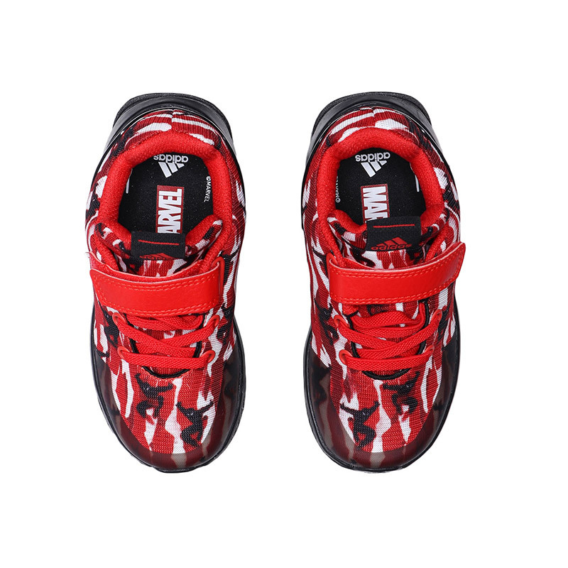 adidas童男婴童鞋蜘蛛侠魔术贴休闲运动鞋D97100 D97100红+黑+白