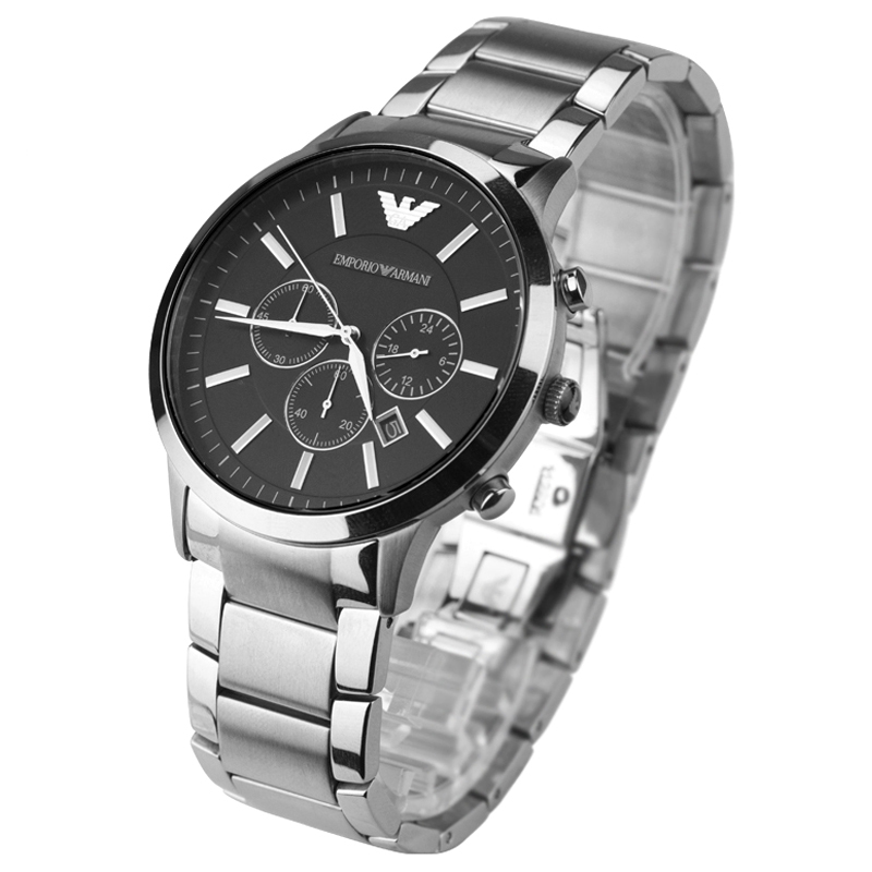 阿玛尼日历计时石英表钢带皮带男士商务手表ar2460