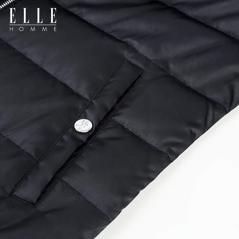 ELLEHOMME男装羽绒服男时尚立领纯色修身羽绒外套冬季新款