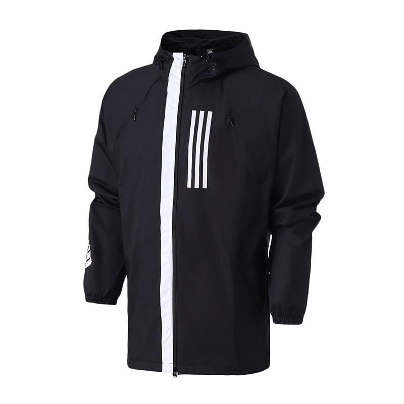 【自营】adidas男服外套夹克WND防风跑步休闲运动服DZ0052 L DZ0052黑色