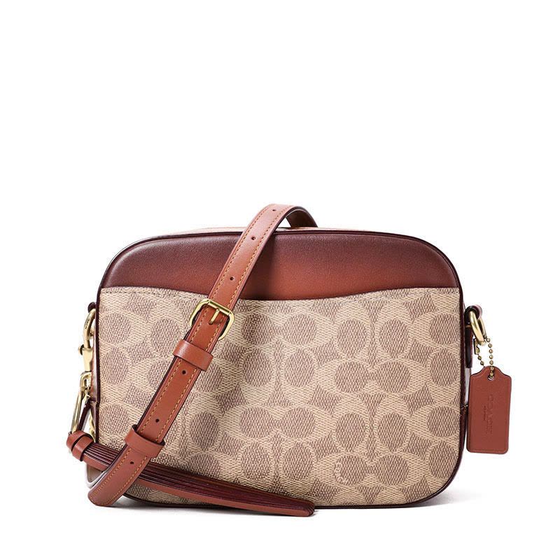 COACH/蔻驰 女包双C图案拼皮单肩斜挎相机小方包 31208图片