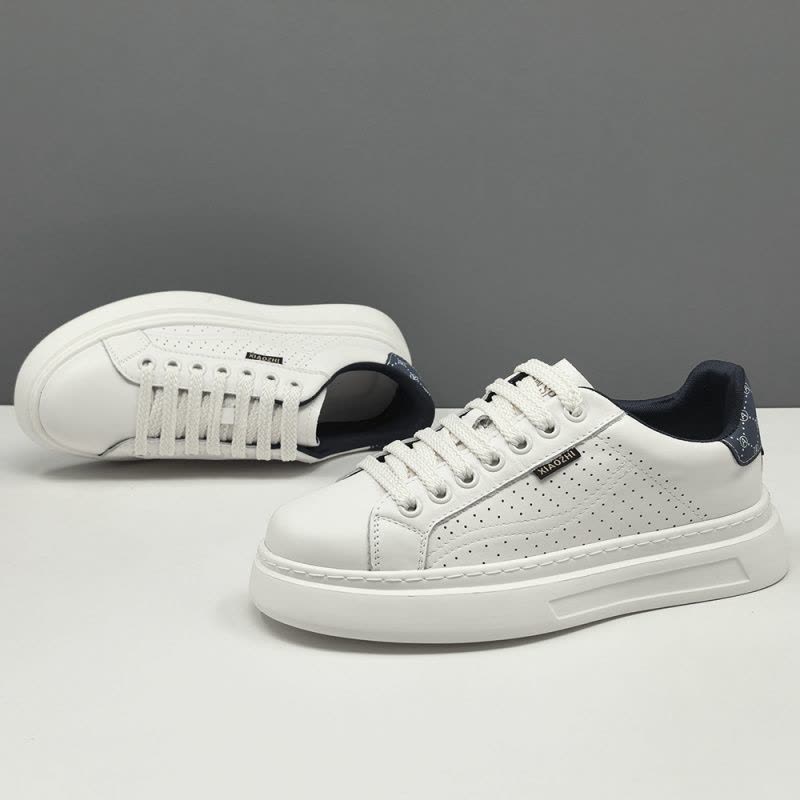真皮板鞋男款潮流百搭鞋子欧洲站男鞋男士小白鞋厚底运动休闲鞋男图片