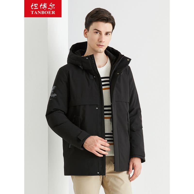 坦博尔2020新品羽绒服男时尚连帽保暖短款秋冬羽绒服男TA202567图片