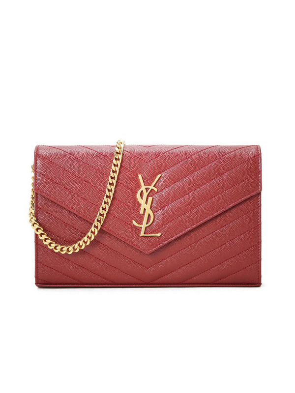 预售 圣罗兰YSL MONOGRAM 信封 绗缝 链条包 女士单肩包 377828 银链