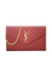 预售 圣罗兰YSL MONOGRAM 信封 绗缝 链条包 女士单肩包 377828 银链