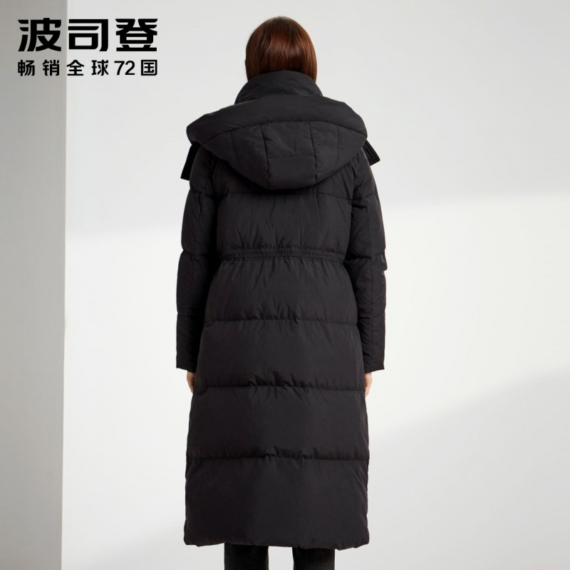 波司登长款过膝新款羽绒服女冬季可脱卸帽外套