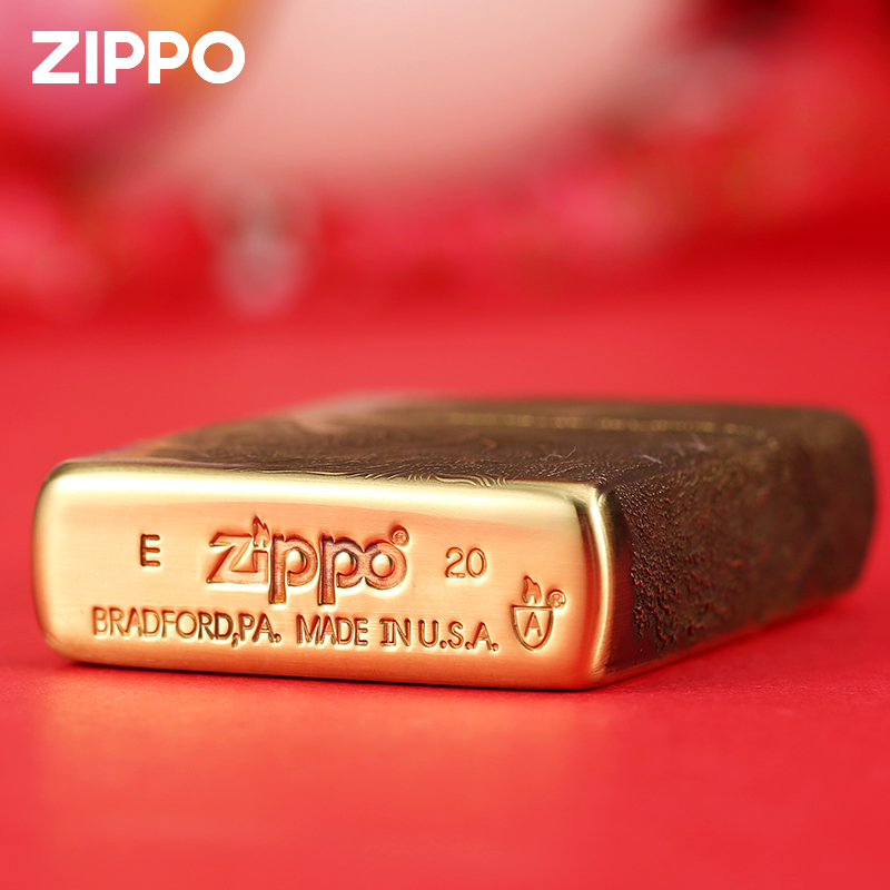 zippo正版打火机防风煤油男士火机雄狮金色盔甲机