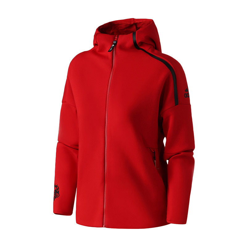 adidas女服夹克外套CNY HTT ZNE休闲运动服EA2102 L EA2102红色