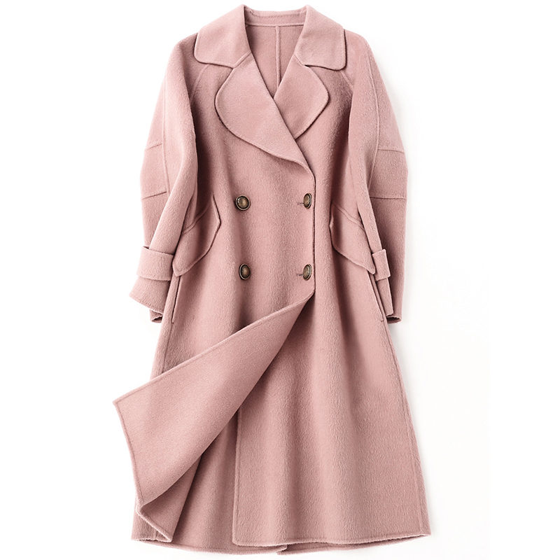 憨厚皇后2019海宁春季新款羊毛呢子大衣女士长款双面毛呢韩版外套