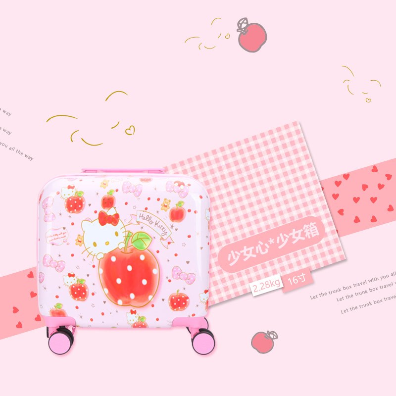 HELLO KITTY 猫咪印花ABS拉杆箱 16寸 粉色