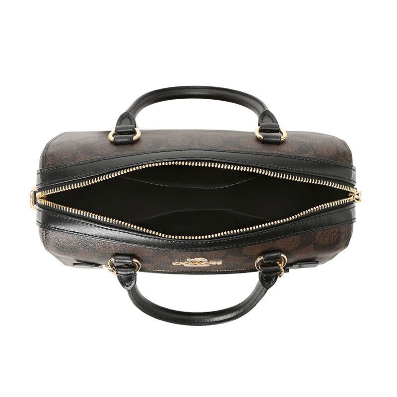 COACH 蔻驰 Rowan 女士单肩包 波士顿包 字母马车标织物F83607金扣图片