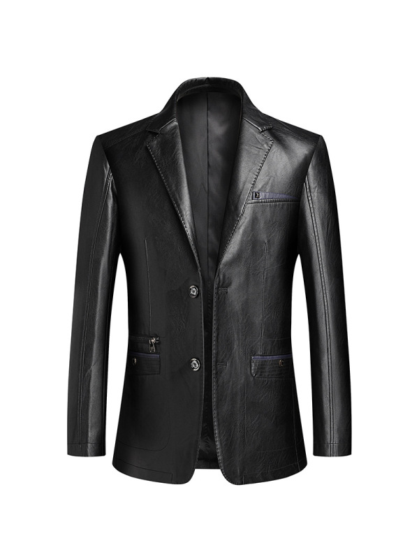 加大码春秋新款男式皮衣西装时尚免烫韩版休闲西服潮流外套男