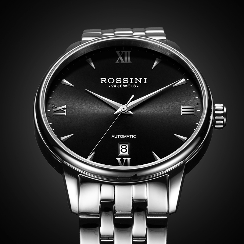罗西尼rossini商务百搭自动机械男表正品防水钢带男士机械手表819773