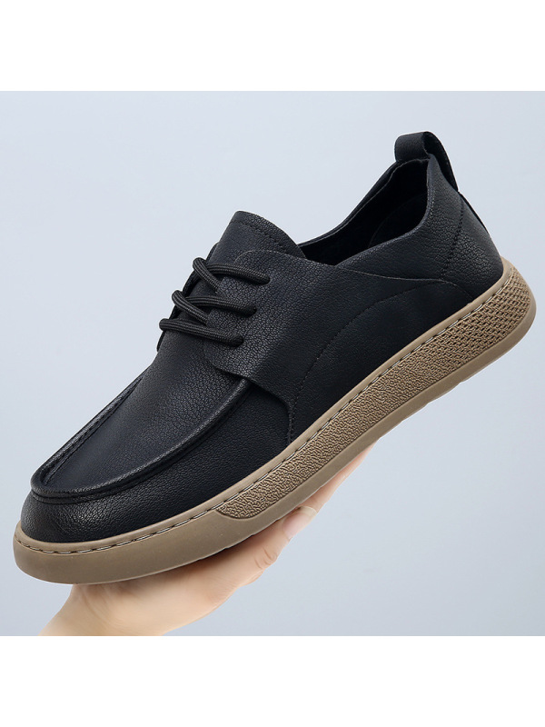 皮鞋男士真皮秋季新款复古休闲鞋子男潮鞋防滑透气高端男单鞋