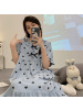 睡裙夏季女棉质短袖可爱卡通网红睡衣女夏天宽松女士春夏款家居服