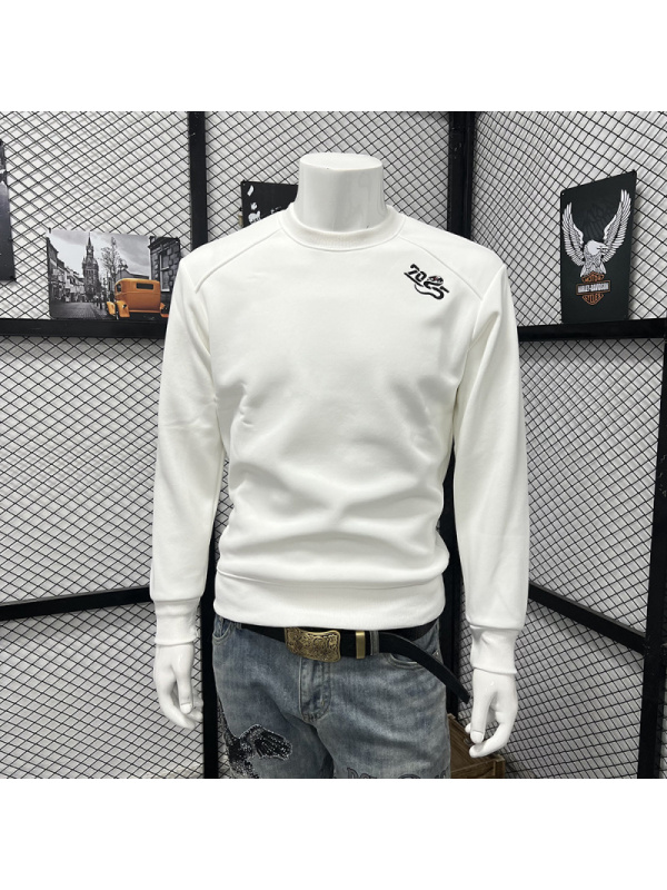 蛇年本命年刺绣卫衣男装长袖体恤圆领上衣潮流保暖加绒春秋冬