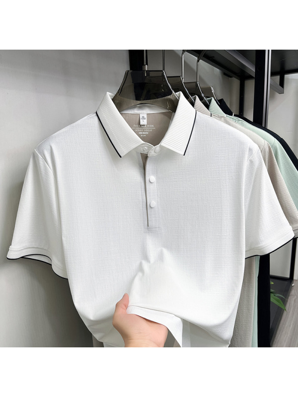 夏季新款男士短袖Polo衫休闲轻商务翻领简约舒适透气轻薄男装