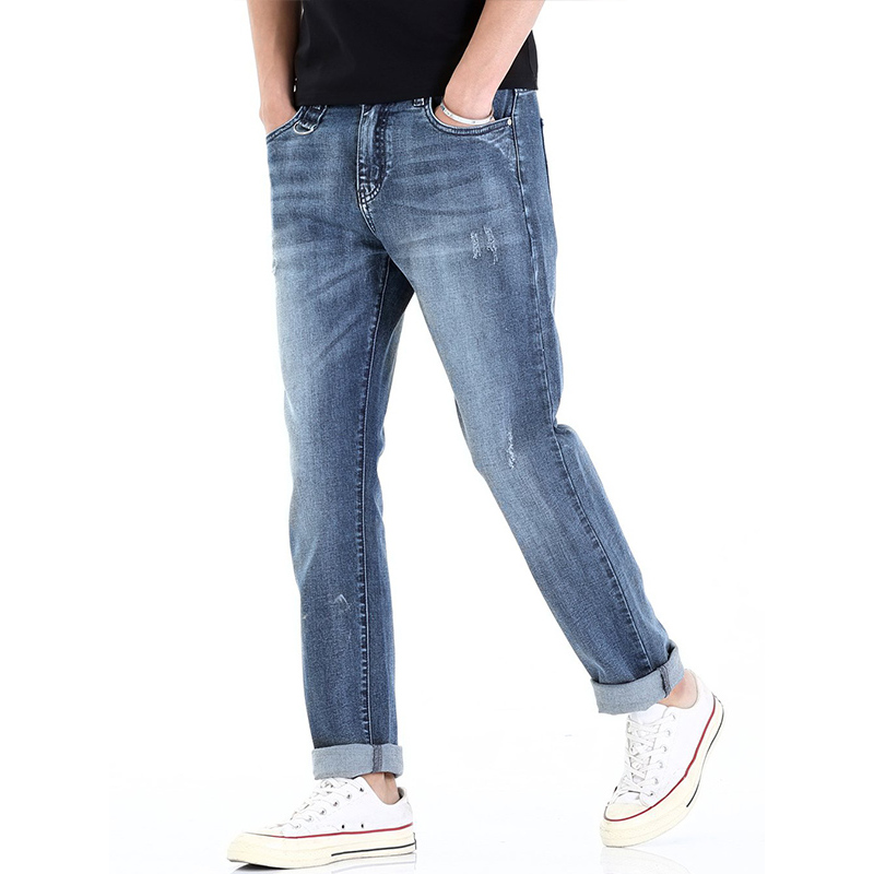 capot男士薄款牛仔裤男直筒青年弹力休闲裤子男裤宽松夏天长裤