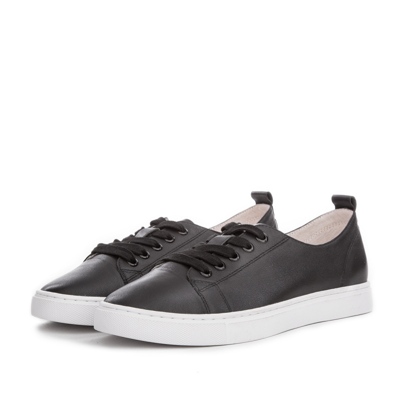 热风hotwind2018秋新款平底单鞋女圆头简约牛皮系带女士休闲鞋h13w