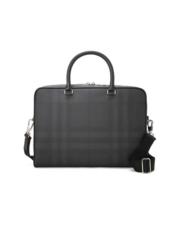 BURBERRY 博柏利 London 公文包 男士手提包字母印字标经典条纹织物8013948银扣