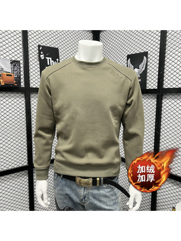 蛇年本命年刺绣卫衣男装长袖体恤圆领上衣潮流保暖加绒春秋冬