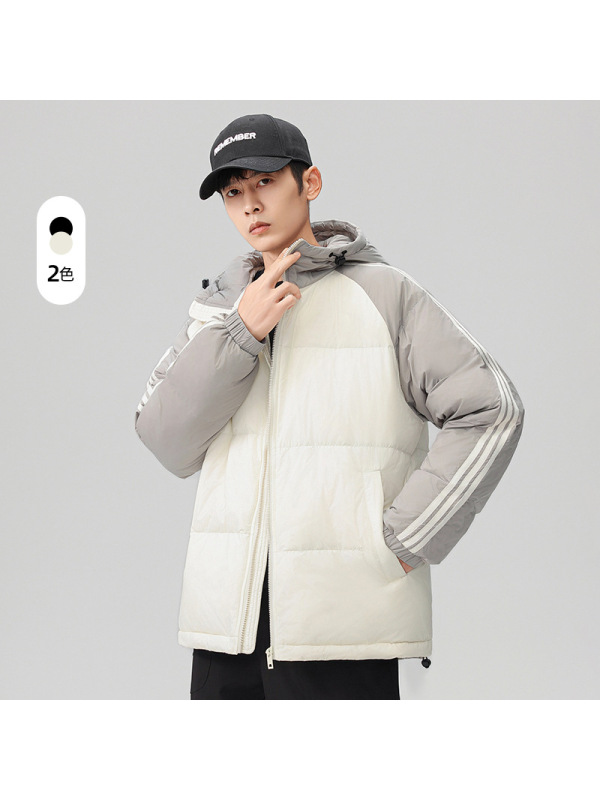 冬季潮牌情侣羽绒服连帽休闲时尚百搭加厚保暖宽松面包服男士外套