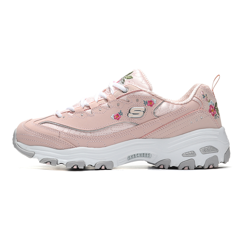 Skechers斯凯奇女鞋熊猫鞋花朵刺绣复古松糕鞋老爹鞋11977..