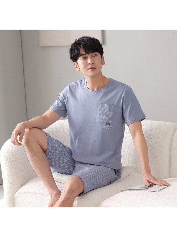 300斤加大码肥佬夏季睡衣男士短袖学生韩版运动风时尚家居服套装