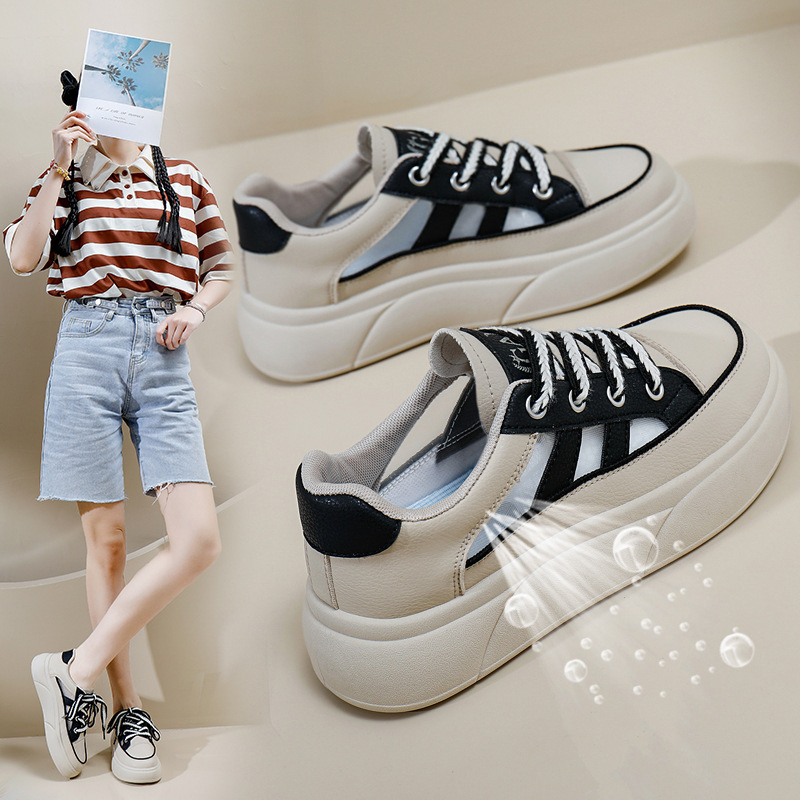 夏季新款韩ins透气小白鞋女镂空休闲板鞋厚底百搭松糕鞋sh618