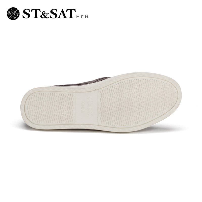St&Sat/星期六牛皮冲孔透气板鞋深口单鞋男鞋SS61129061图片
