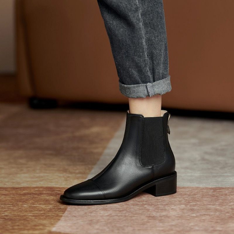 格瑞迪欧短靴女英伦风2021秋冬新款复古百搭切尔西靴z062