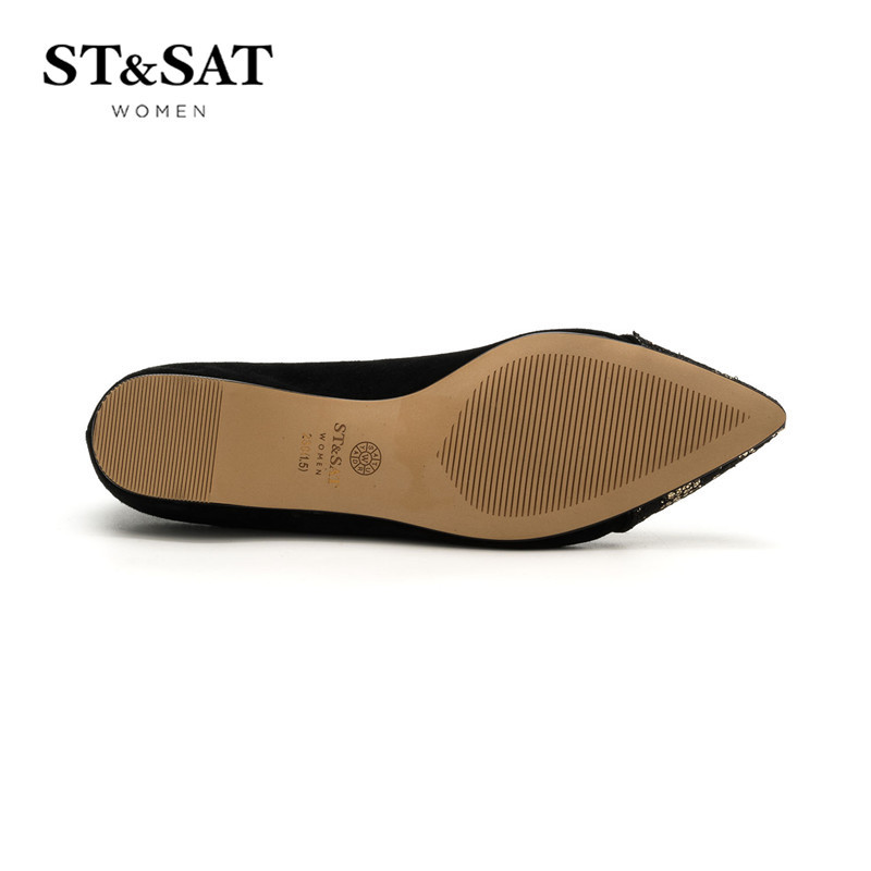 St&Sat/星期六单鞋女商场同款尖头低跟女鞋子SS71111209