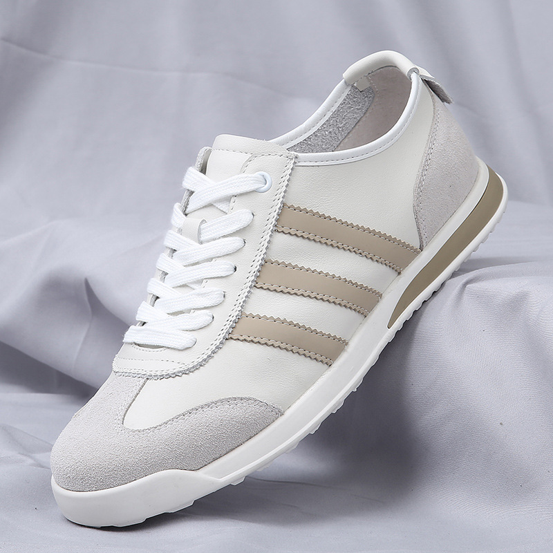 2023新款男鞋头层牛皮小白鞋子男士运动休闲鞋透气潮流百搭阿甘鞋