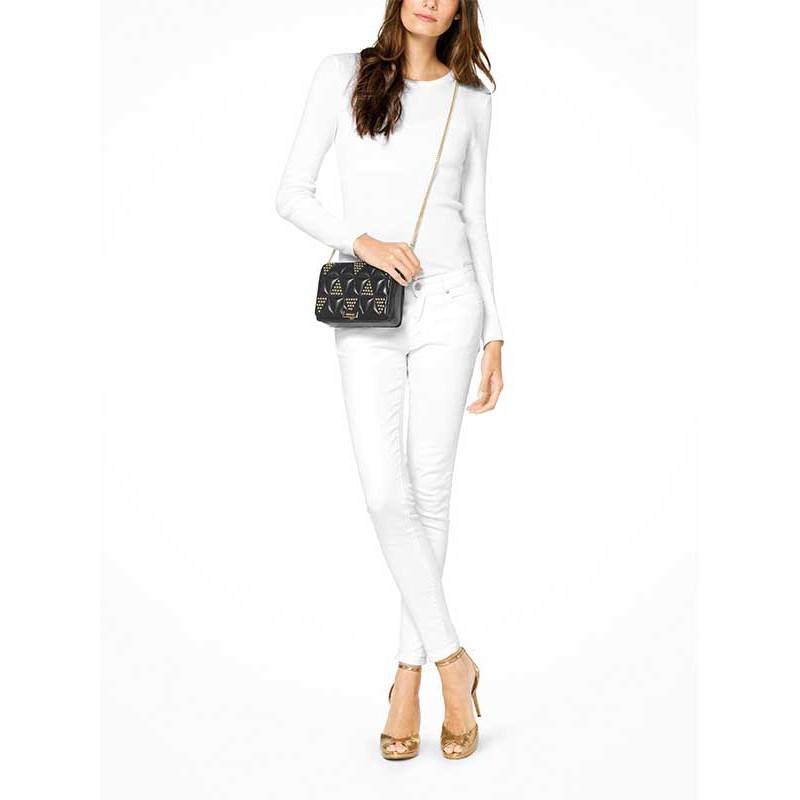 michaelkors迈克科尔斯mkjade杨幂款女士三角铆钉皮质单肩斜挎手拿包