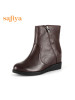 索菲娅Safiya牛皮圆头高跟拉链纯色深口女鞋SF54117076_TYe80