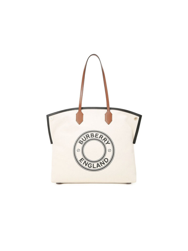 预订 BURBERRY 博柏利 Society TOTE购物袋 单肩包 手提包 圆形徽标帆布织物8032162金扣