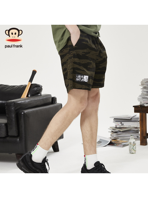 paulfrank大嘴猴短裤男夏季新款宽松五分裤迷彩运动休闲沙滩裤
