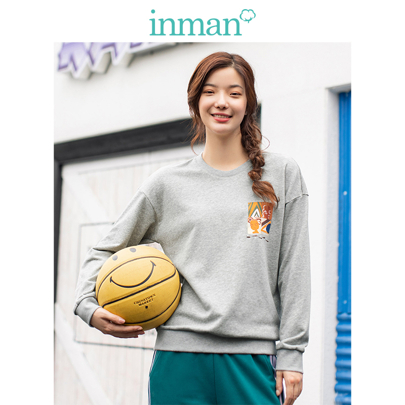 茵曼inman女士卫衣帽衫